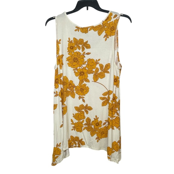 Cynthia Rowley white with yellow floral print sleeveless top sz 1X - Picture 4 of 5